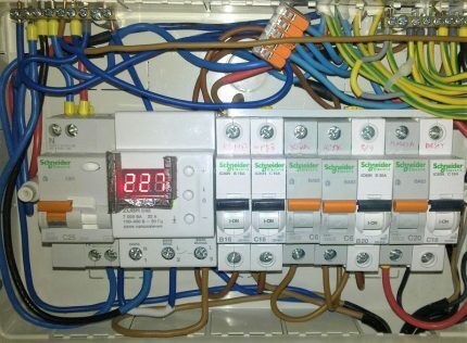 Voltage relay in electrical panel