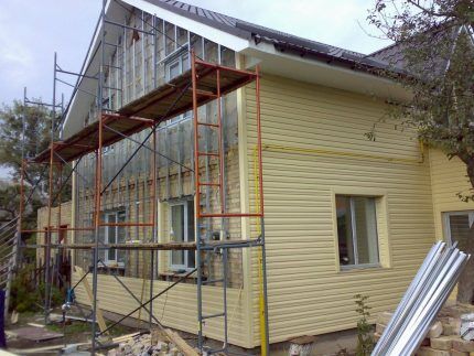  Installation of the facade in early spring