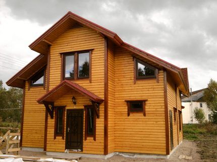 Wooden cladding of the house