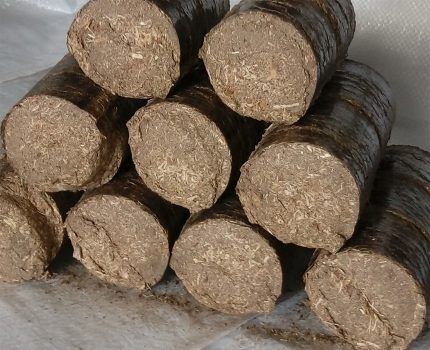 Briquettes rondes de sciure de bois