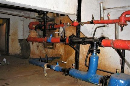 Water pressure reducers in the basement