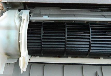 External view of the indoor unit fan