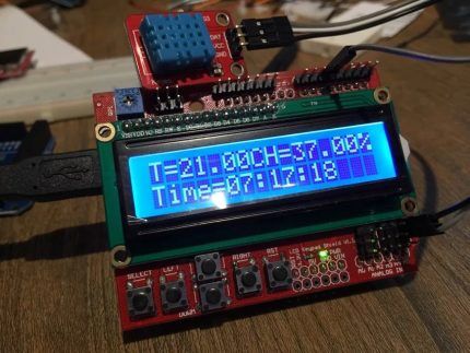 Board with LCD screen