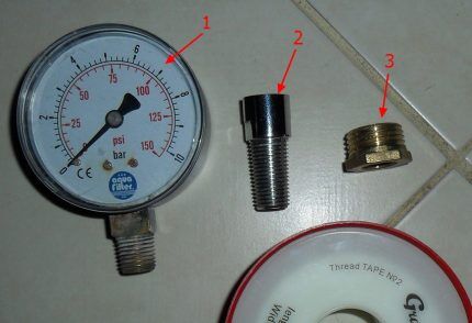 Composants d'un manomètre portable