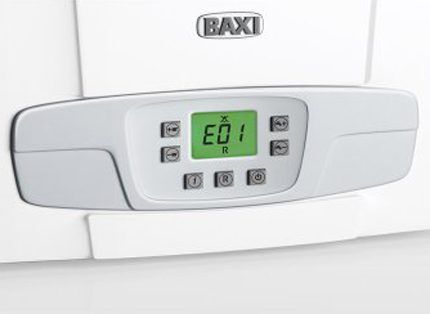 Baxi boiler error code E01