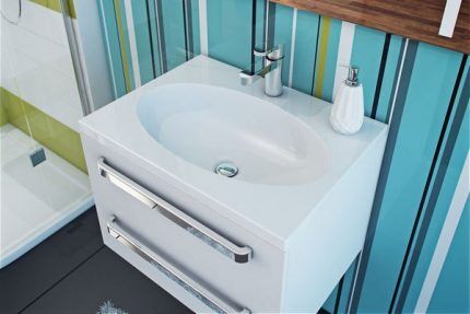 Built-in na hugis-itlog na washbasin