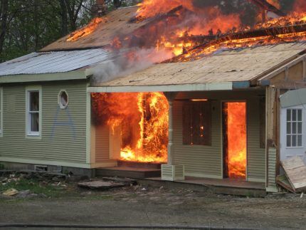 Fire at a construction site