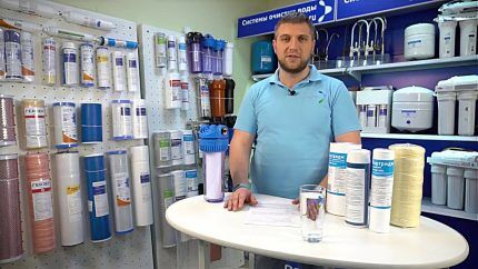 The manager sells filters for water purification systems