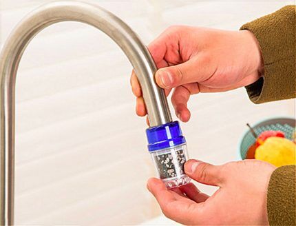 Faucet attachment for water filtration