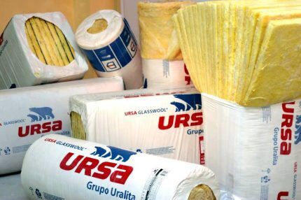 Ursa glass wool in slabs and rolls