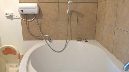 Tankless water heater in the bathroom