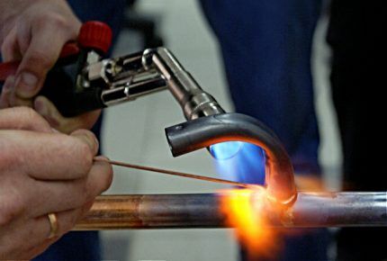 Soldering a branch to a copper pipe