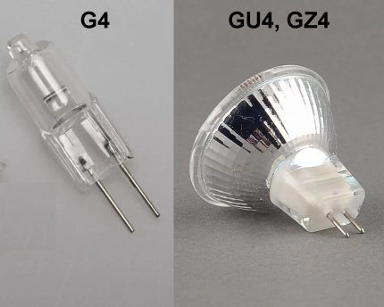 Lampes avec douille G4