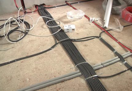 Laying cable routes in the room