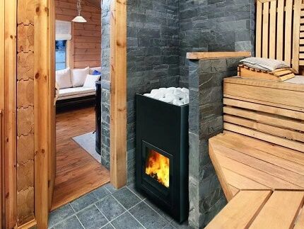 Gas and wood stove in Russian and Finnish baths