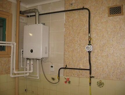 Operation of a wall-mounted gas boiler