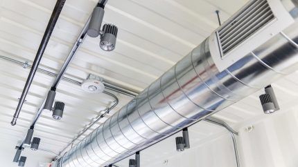 Air duct grilles in the boiler room