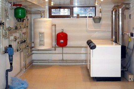 Gas boiler room with window