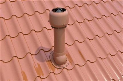 Ventilation pipe on the roof