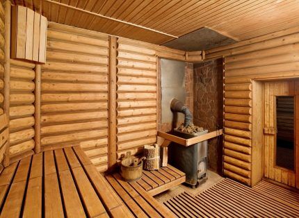 Wood-burning sauna