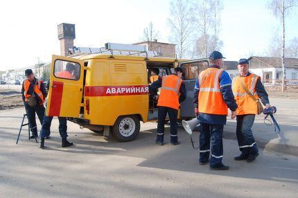 Trabajadores del servicio de gas