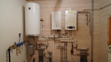 Gas and electric boiler combined