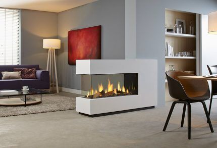 Island gas fireplace