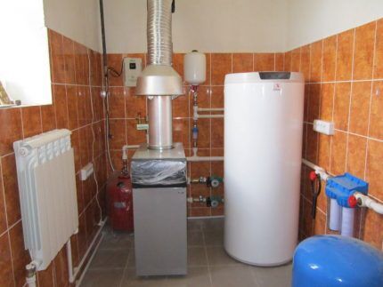 Boiler room na may gas boiler