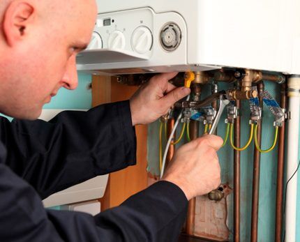 Grounding of gas boilers for domestic use