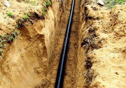 Trench for gas pipe