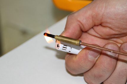 Vérification de la fonctionnalité du thermocouple avec un briquet