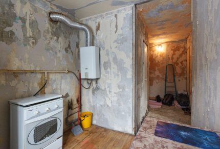 Reparatie in een appartement met een gasfornuis