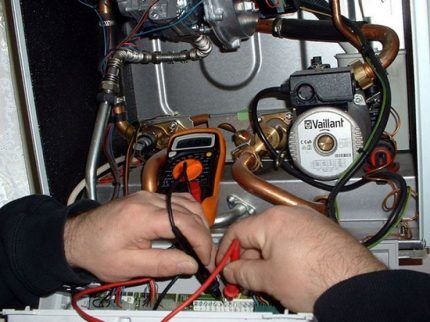 Checking the boiler electrical circuit