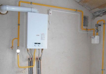 An example of connecting a gas boiler to communications 