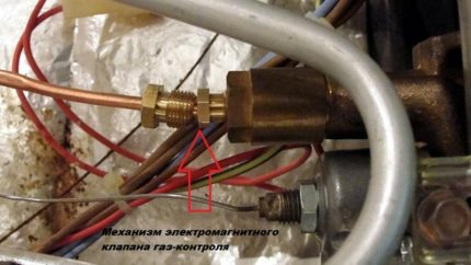 Připojení k solenoidovému ventilu