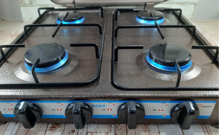 Tabletop gas stove with 4 burners