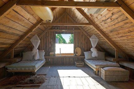 Summer attic in a cottage