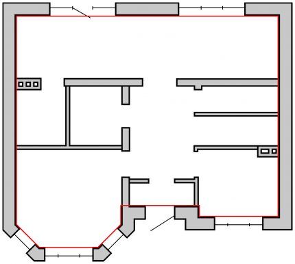 Diagram of a private house for calculating heat loss 
