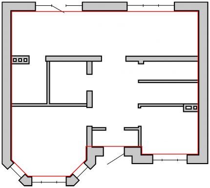 Schéma d'une maison privée pour calculer les pertes de chaleur 