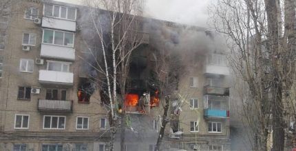 Gas explosion in an apartment
