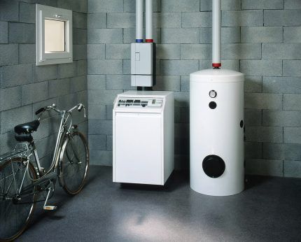 Gas boiler room at home