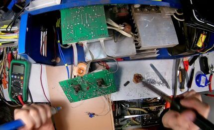 Repair of electronic board of a gas boiler 