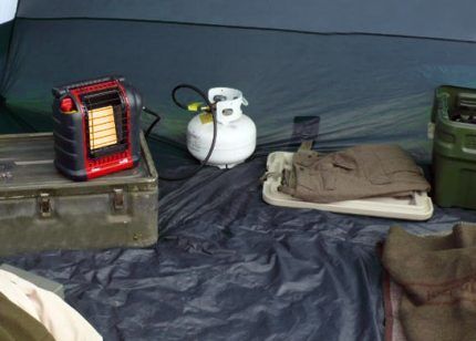 Infrared heater model for tents