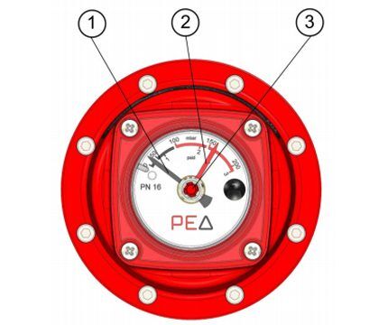 Penunjuk pemantauan pembezaan tekanan gas