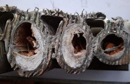 Contamination of the boiler heat exchanger