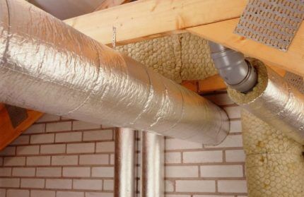 Insulation of ventilation with foil mineral wool