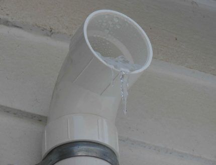 Bevroren water in ventilatie