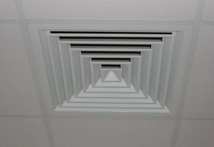 Ventilation grille on the ceiling