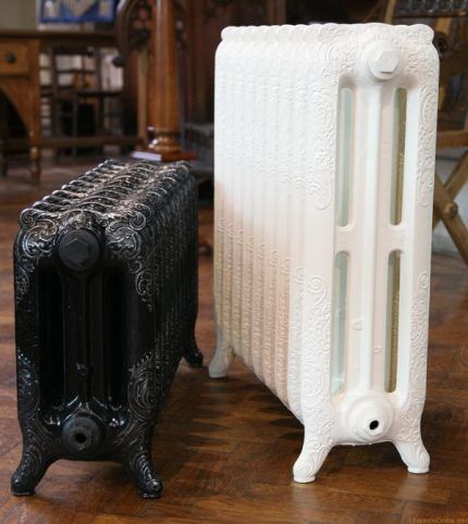 Various sizes of cast iron radiators