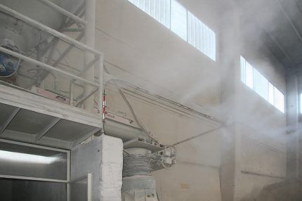 Fogging system in production